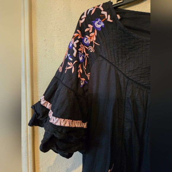 FREE PEOPLE Oversized PAVLO Boho EMBROIDERED DRESS Sz Medium - Picture 8 of 13